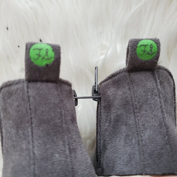 First Steps Toddler Gray High Top Suede Shoes SZ 4 - Picture 8 of 9